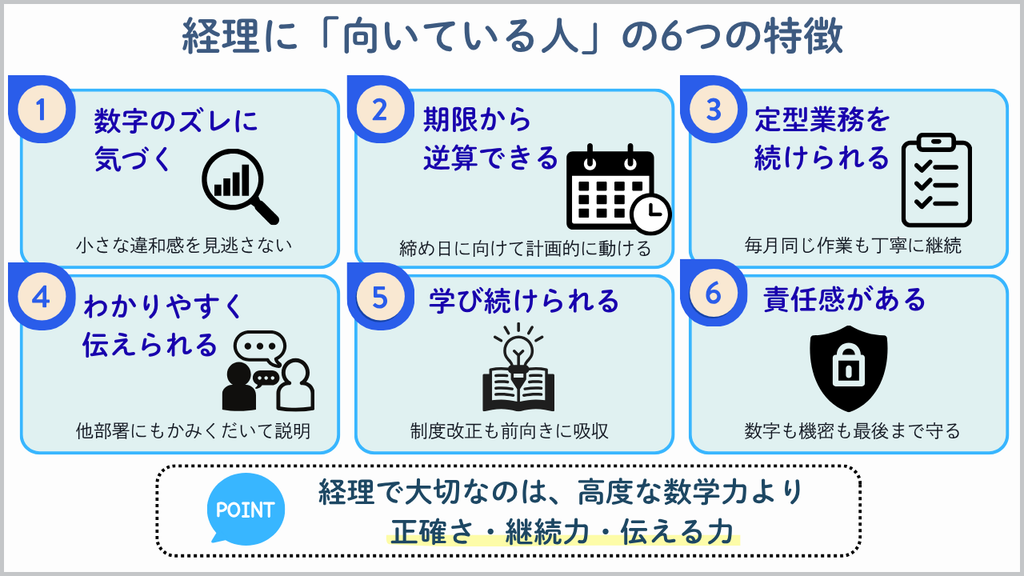 経理に向いている人の6つの特徴No.98